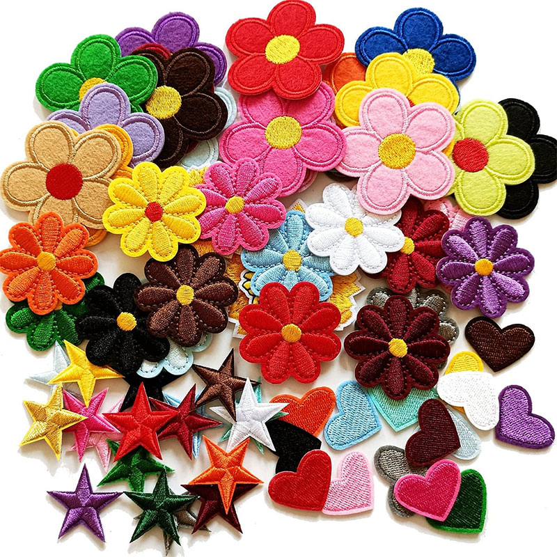 Embroidery Letter M - 2-10Pcs Flower Iron on Patches Cute