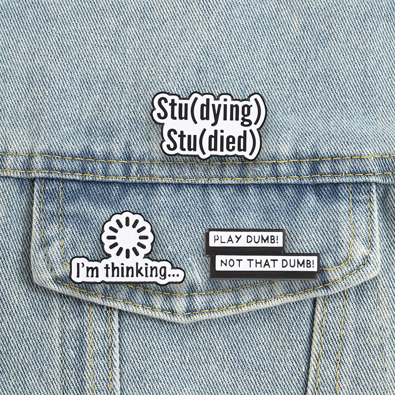 Embroidery Letter M - Student Sarcastic Quotes Enamel Pins Stu-dying