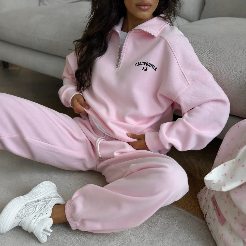 Embroidery Origin - Sports Style Letter Embroidered Hoodie Straight