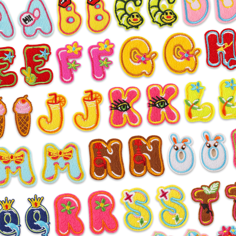 Embroidery Letter M - 26pcs/Bulk Sets Letter Patch Animal Flower