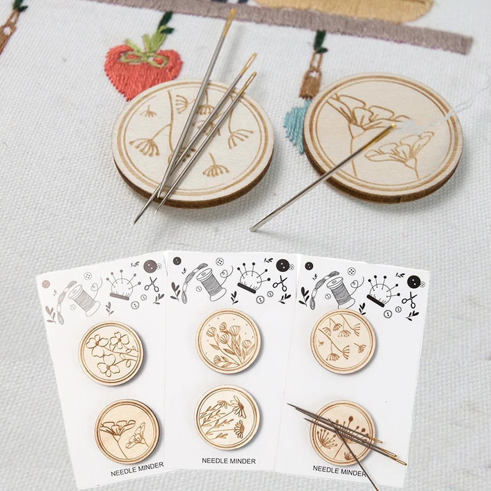 2Pcs Cross Stitch Wood Needle  - Needle Minder Magnet review and price