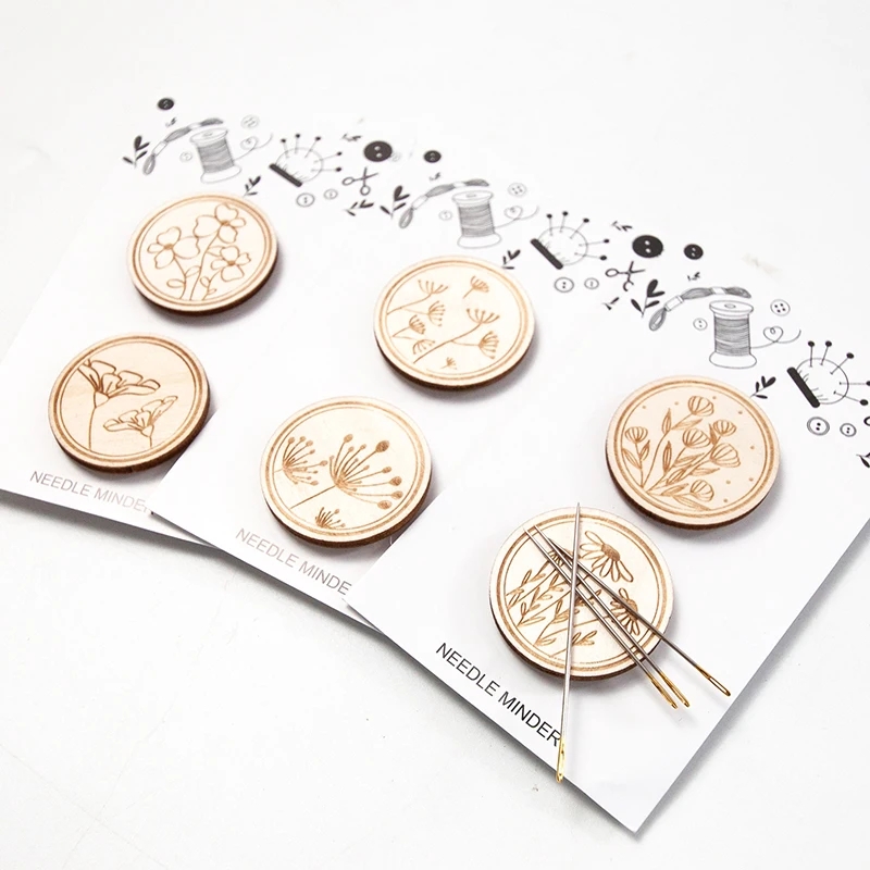 2Pcs Cross Stitch Wood Needle  - Needle Minder Magnet review and price
