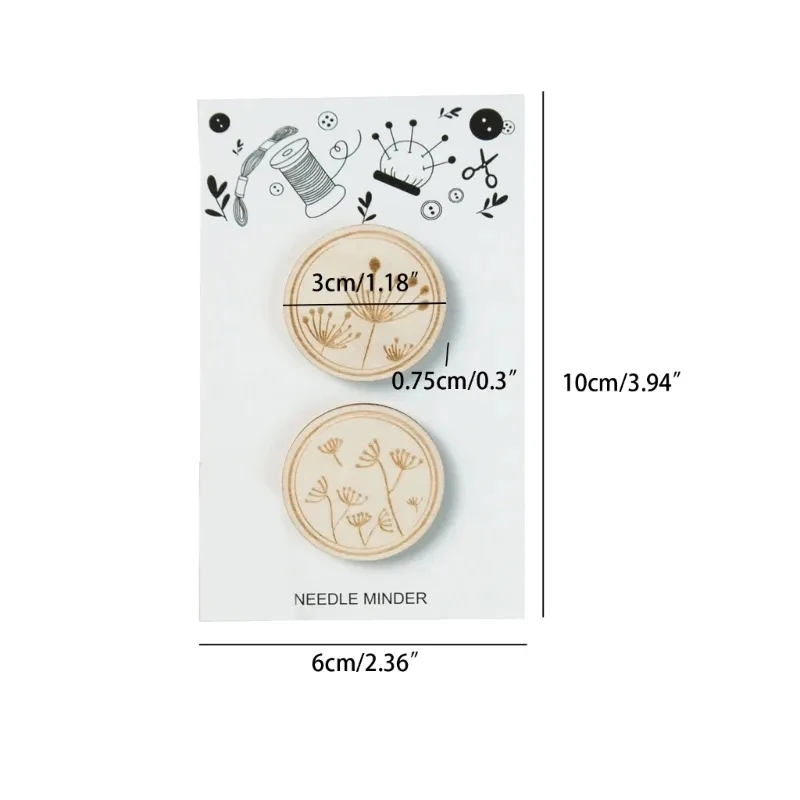 2Pcs Cross Stitch Wood Needle  - Needle Minder Magnet review and price