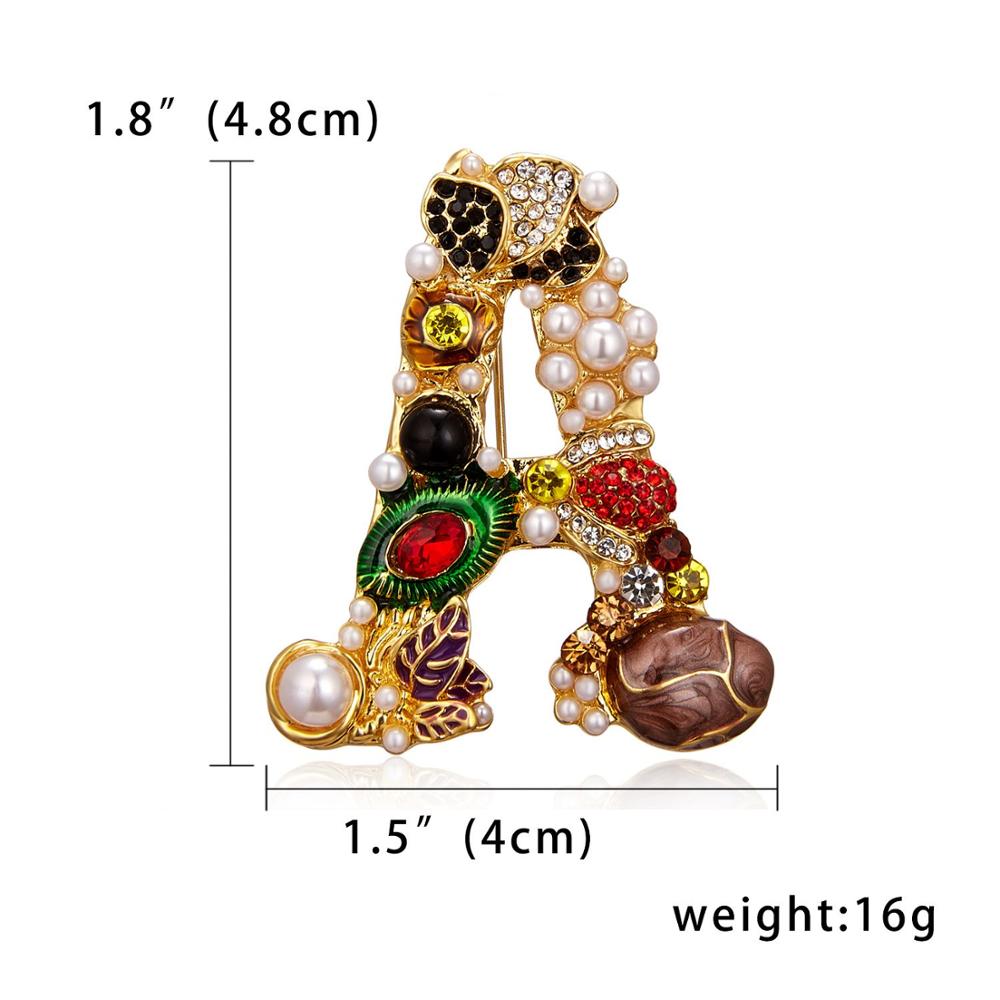 Fashion Enamel Pearl Rhineston - Embroidery Letter M review and price