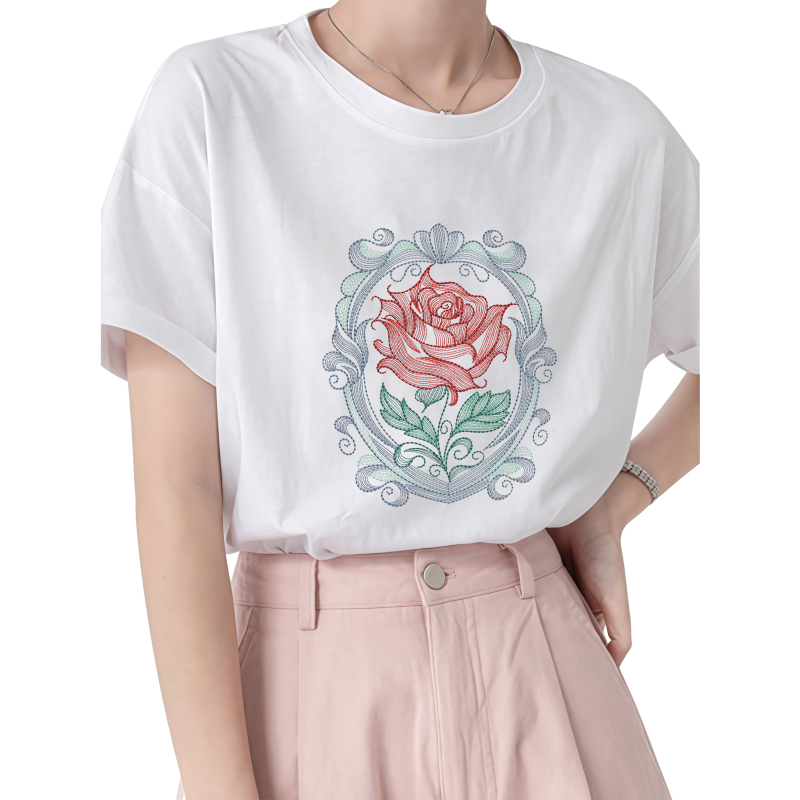 22cm Rose Heat Transfer Printi - Embroidery Effect Canva review and price
