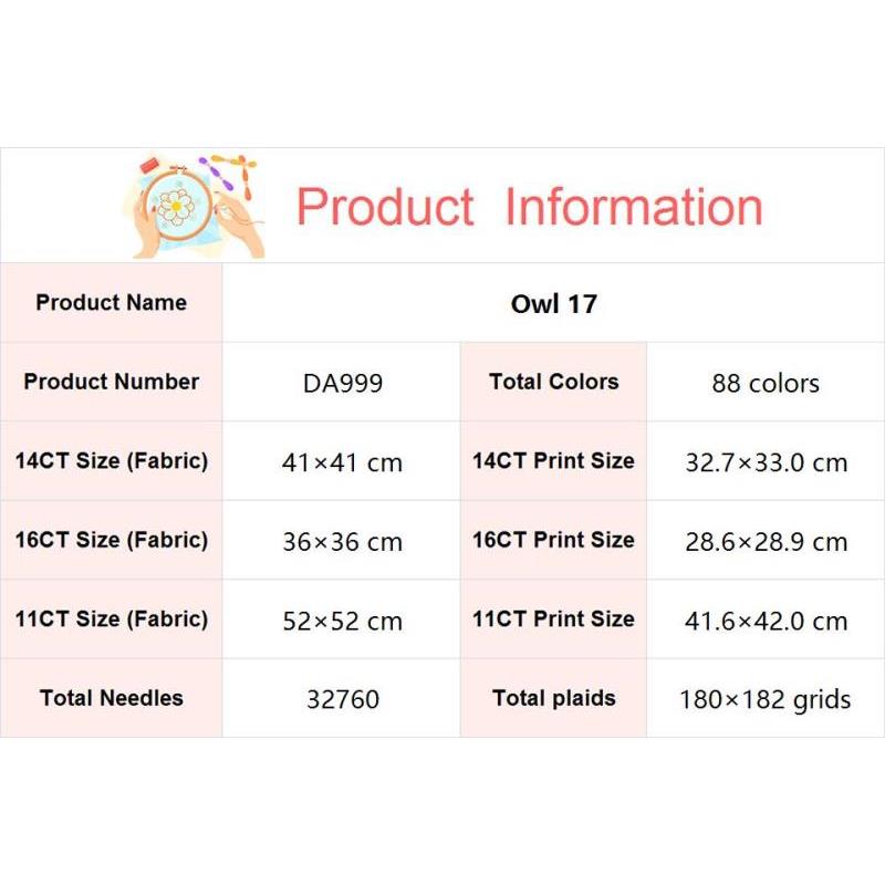 Owl DIY Animal Pattern Cross S - Embroidery X Pattern review and price