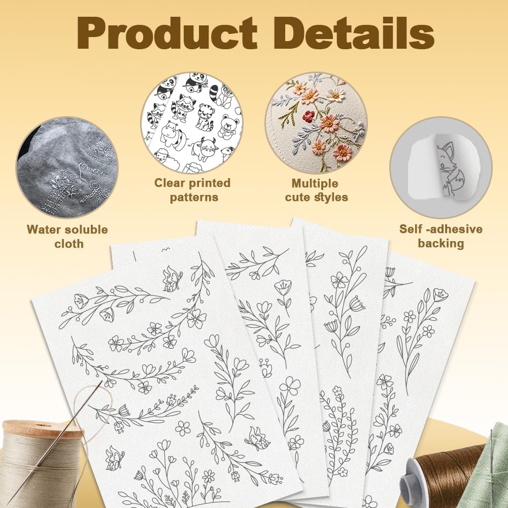 Water Soluble Embroidery Stabi - Embroidery Flower Pattern review and price