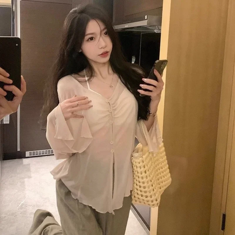 Sheer Flare Sleeve Blouse - Y2 - Embroidery Origin review and price