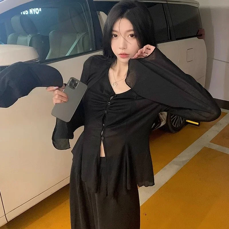Sheer Flare Sleeve Blouse - Y2 - Embroidery Origin review and price