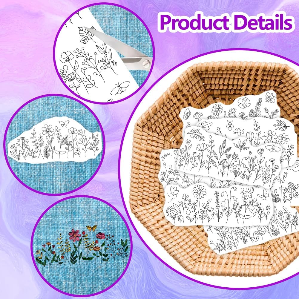 Water Soluble Embroidery Patte - Embroidery Flower Pattern review and price