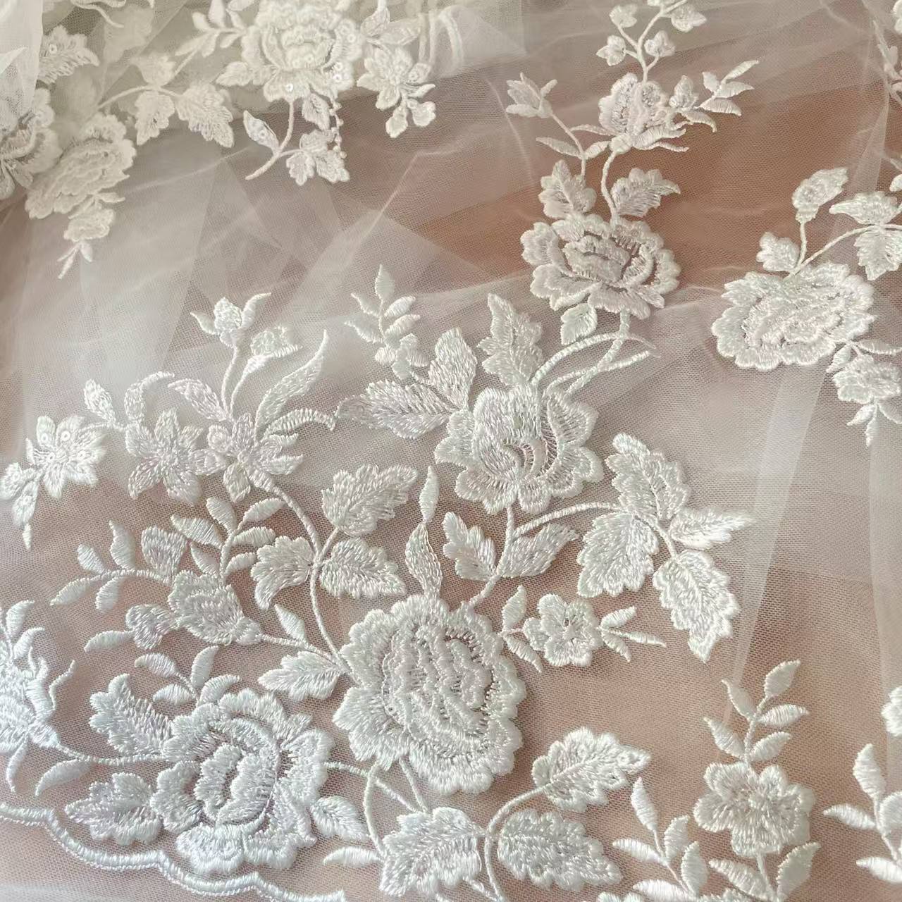 French Embroidered Lace Fabric - Embroidery Flower Pattern review and price