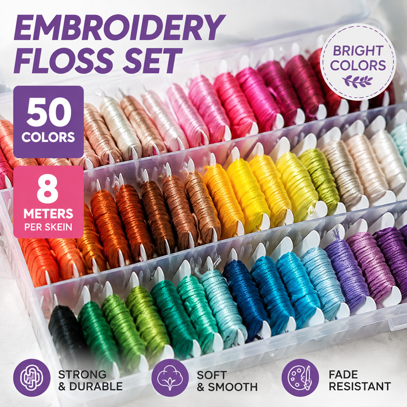 100% Cotton Embroidery Thread  - Embroidery Kit review and price
