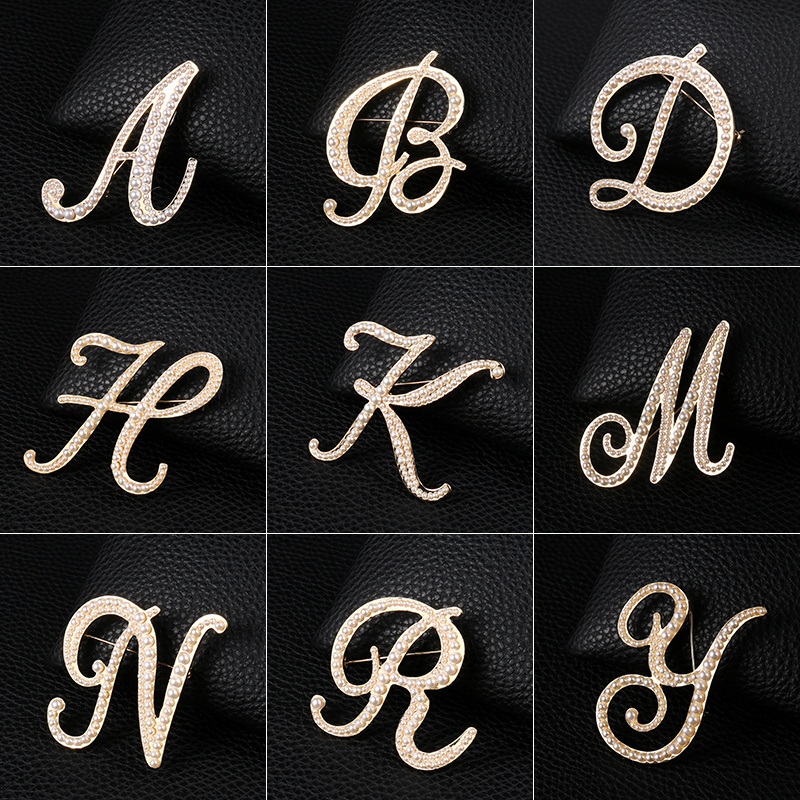 English Letters A-Z Pearl Broo - Embroidery Letter M review and price